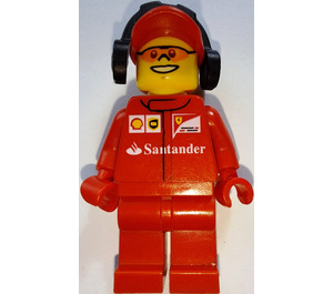 LEGO F14 T & Scuderia Ferrari Truck Crew Member med Orange Glasögon Minifigur