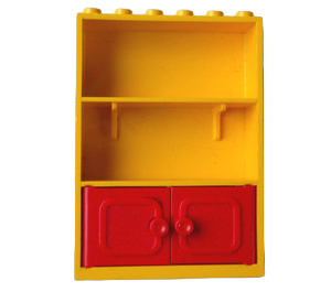 LEGO Fabuland Cupboard 2 x 6 x 7 with Red Doors