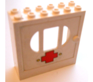 LEGO Fabuland Deur Kader 2 x 6 x 5 met Wit Deur met barred oval Venster met Sticker
