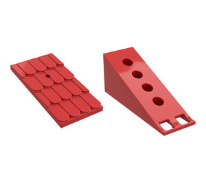 LEGO Fabuland Roof Support with Red Roof Slope and Chimney Hole (787)