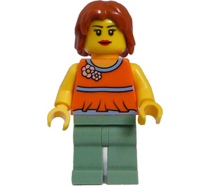 LEGO Fairground Mixer Female with Orange Blouse Minifigure