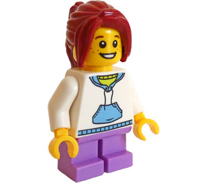 LEGO Fairground Mixer Dívka s Mikina s kapucí Minifigurka