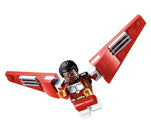 LEGO Falcon met Rood Pak en Built Vleugels Minifiguur