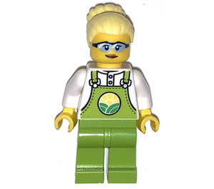 LEGO Fermier avec Bright Lumière Jaune Cheveux avec Grand Bun Minifigurine