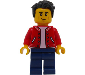 LEGO Farmers Market Man with Red Letterman Jacket Minifigure