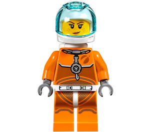 LEGO Female Astronaut in Oranje Ruimte Suit minifiguur