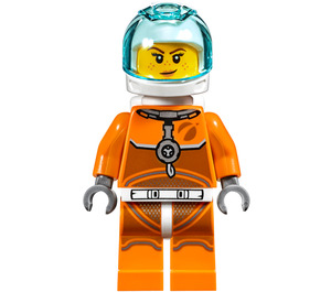 LEGO Weiblich Astronaut im Orange Weltraum Anzug Minifigur