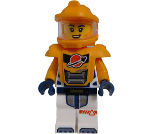 LEGO Vrouwelijk Astronaut met Bright Licht Oranje Helm Minifiguur