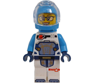 LEGO Weiblich Astronaut mit Dunkles Azur Helm und Brille Minifigur