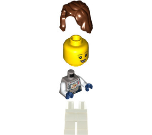 LEGO Female Astronaut mit Reddish Brown Haar Minifigur