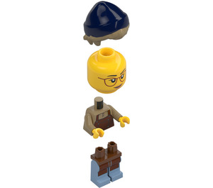 LEGO Vrouwelijk Barista - Dark Blauw Beanie Minifiguur