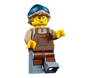 LEGO Female Barista - Dark Blue Beanie Minifigure