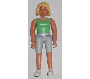 LEGO Female - Blond Hair, Medium Green Shirt, White Shorts Minifigure