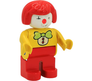 LEGO Female Clown met Rood Poten en Rood Haar Duplo Figuur