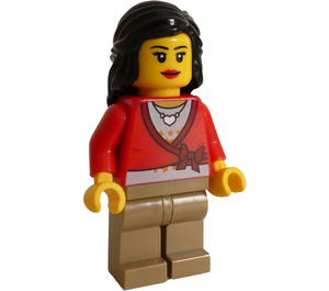 LEGO Vrouwelijk Bestuurder met Rood Torso met Wrap Top Minifiguur