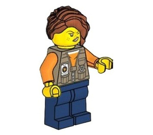 LEGO Female Explorer with Dark Orange Hair Minifigure