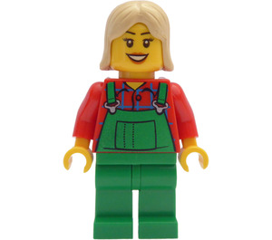 LEGO Mujer Granjero Verde Overall Minifigura