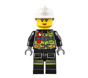 LEGO Kvinne Brannmann med Hvit Hjelm Minifigur