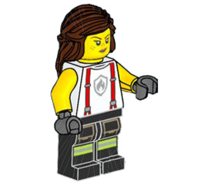 LEGO Female Firefighter met Wit Shirt minifiguur