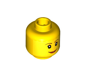 LEGO Female Head with Brown Eyebrows and Pink Lips (Safety Stud) (3626 / 82131)
