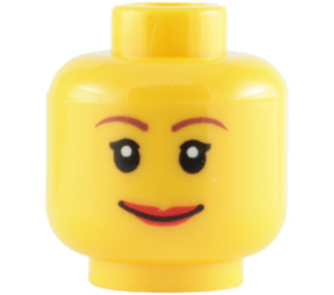 LEGO Female Diriger avec Brown Eyebrows et rouge Lips (Goujon de sécurité) (14750 / 99197)