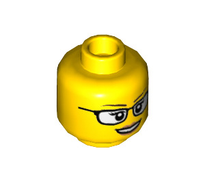 LEGO Female Hoofd met Glasses en open Smile (Verzonken Solid Stud) (3626 / 26880)