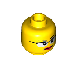 LEGO Female Head with Glasses (Recessed Solid Stud) (3626 / 16158)