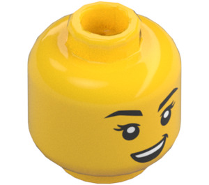 LEGO Kvinde Hoved med Lopsided Grin (Forsænket solid knops) (3274 / 103210)