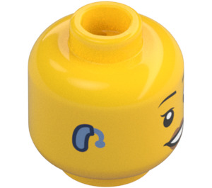 LEGO Female Head with Open Smile and Hearing Aid (Recessed Solid Stud) (3626 / 69148)