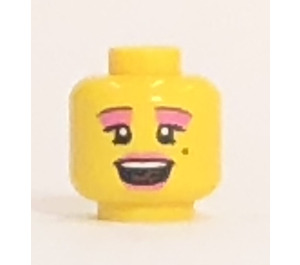 LEGO Female Head with Pink Lips, Eye Shadow, Open Mouth and Beauty Mark (Recessed Solid Stud) (3626)