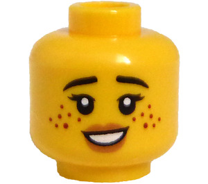 LEGO Female Head with Smile and Freckles (Recessed Solid Stud) (3626 / 101003)