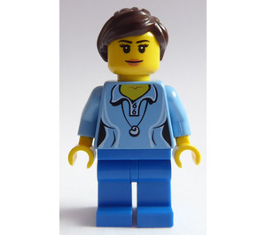 LEGO Female In Blue Clothes and Wearing A Pendant Minifigure