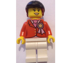 LEGO Female jockey met rosette minifiguur