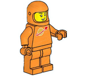 LEGO Kvinne Oransje Astronaut uten Airtanks Minifigur