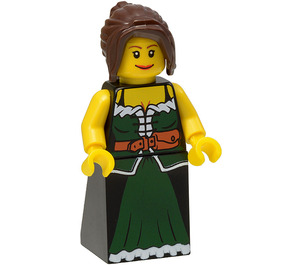 LEGO Female Peasant with Dark Green Robe Minifigure