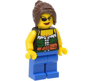 LEGO Female Pirate with Green Corset and Eyepatch Minifigure