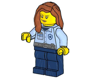 LEGO Female Police Officer with Dark Orange Hair Minifigure