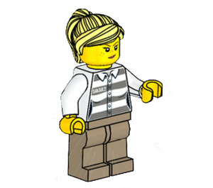 LEGO Female Prisoner mit Pferdeschwanz Minifigur
