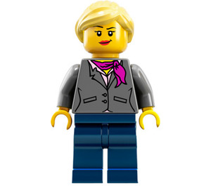 LEGO Female Research Scientist met Dark Stone Grijs Torso en Magenta Sjaal minifiguur