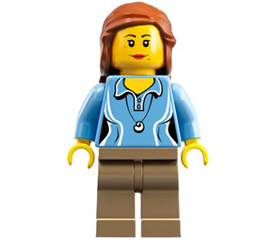 LEGO Female Research Scientist met Medium Blauw Torso minifiguur