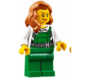 LEGO Vrouwelijk Robber  in Groen Overalls  Minifiguur