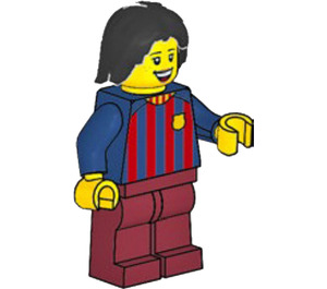 LEGO Female Soccer Fan - FC Barcelona (Dark Red Legs) Minifigure