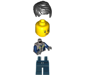 LEGO Kvinna Submarine Pilot i Blå/Grey Wetsuit Minifigur