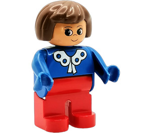 LEGO Femmina con Blu Blouse con Bianco Lace Trim Figura Duplo