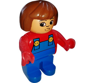 LEGO Female mit Blau Overalls Hochnäsig