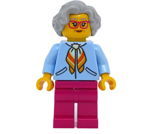LEGO Female met Bright Light Blauw Jacket minifiguur