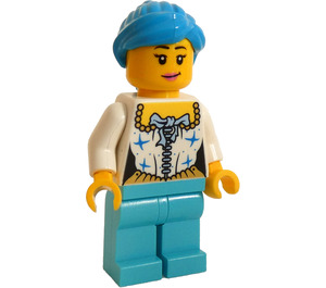 LEGO ženský s Tmavě azurová Vlasy Minifigurka