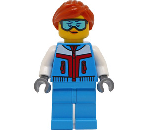 LEGO Mujer con Celeste oscuro Chaqueta Minifigura