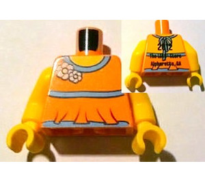 LEGO Female with Orange Top (Alpharetta) Torso (973)