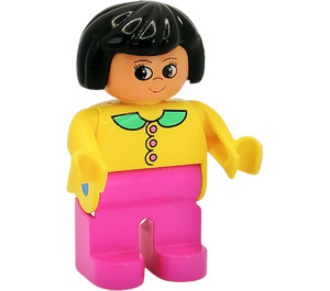 LEGO Female with Pink legs, Yellow top Duplo Figure